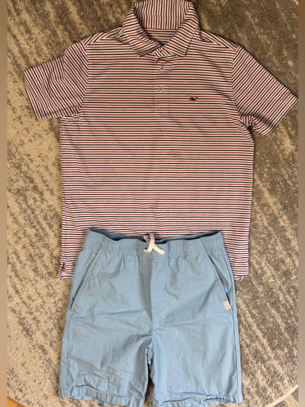 Vineyard Vines On-The-Go Sankaty Polo & Pull On Chino Shorts Boys L EUC